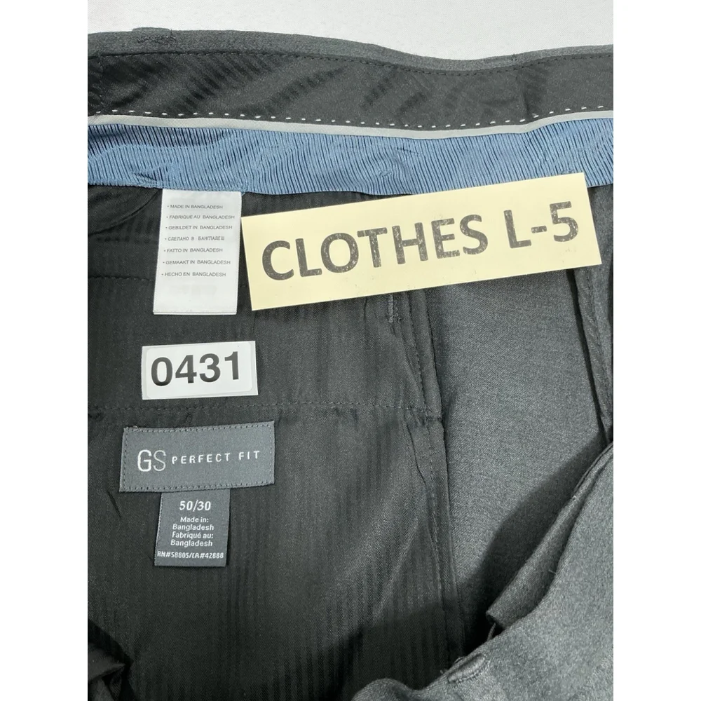 Mens NWT GS Perfect Fit Dress Pants 50x30 Brown Gray Cuff Expandable Waist